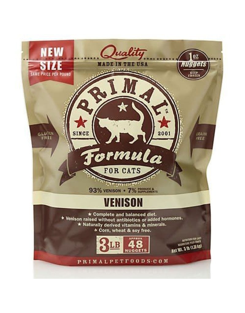 Primal Pet Foods PRIMAL Frozen Raw Feline Venison Formula 3 lb.