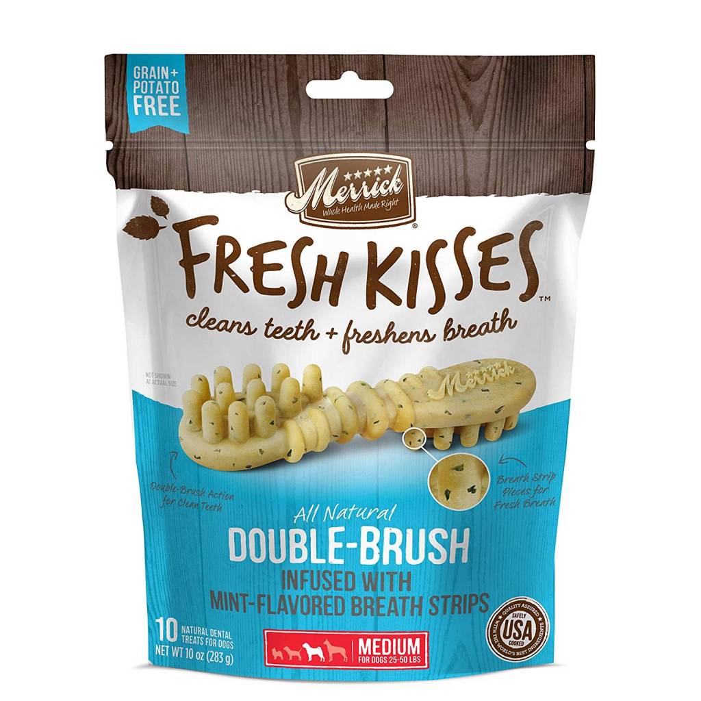 MERRICK Fresh Kisses Mint Strips Medium The Fish Bone