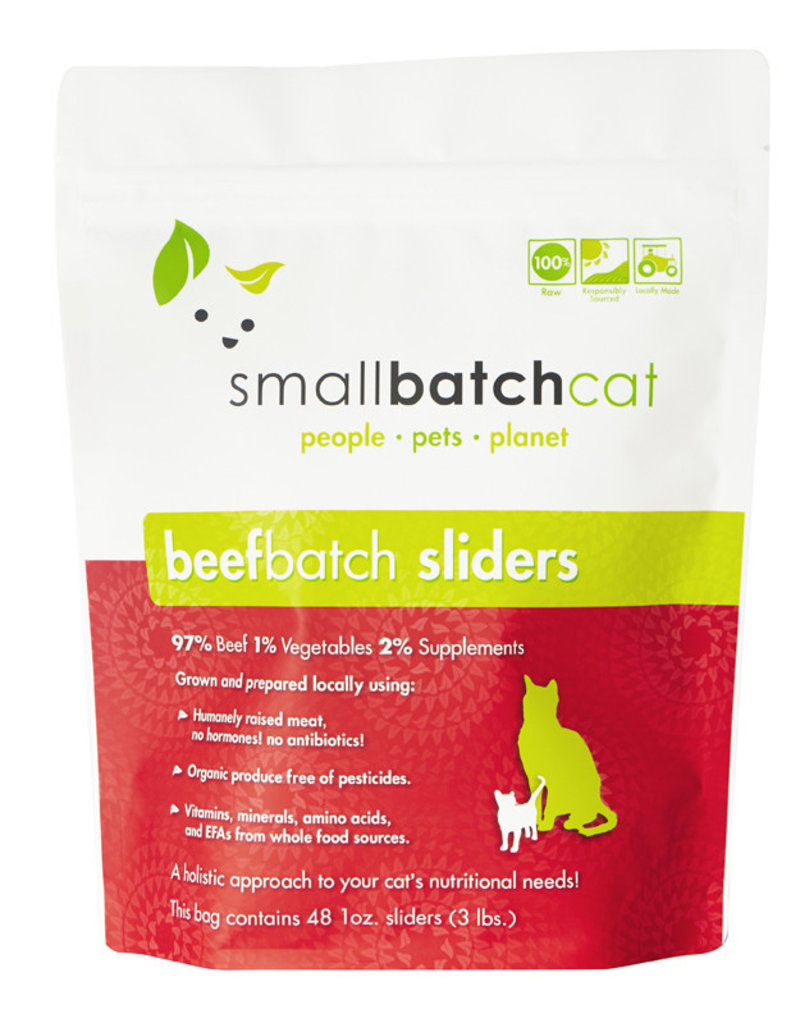 SMALL BATCH Frozen Beef Sliders Cat Food 3lb