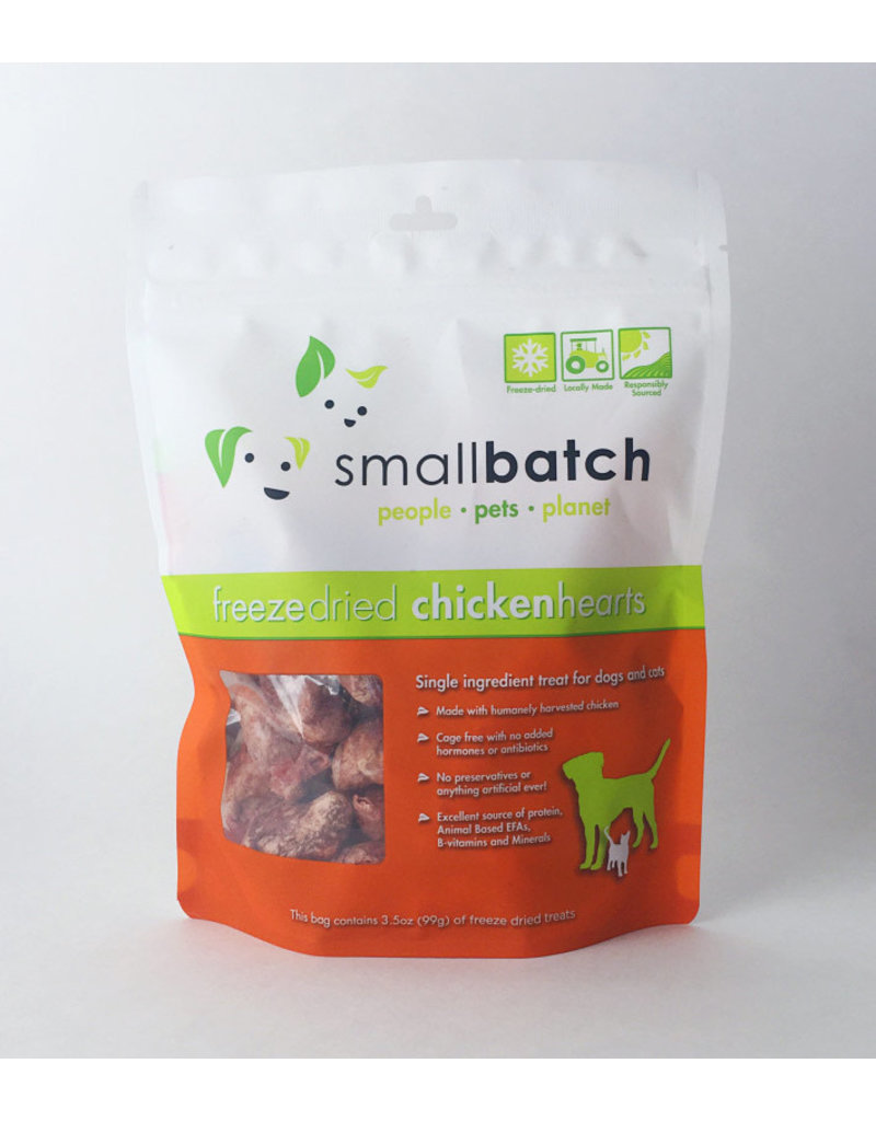 SMALL BATCH Freezedried Chicken Heart Dog & Cat Treats 3.5 oz.