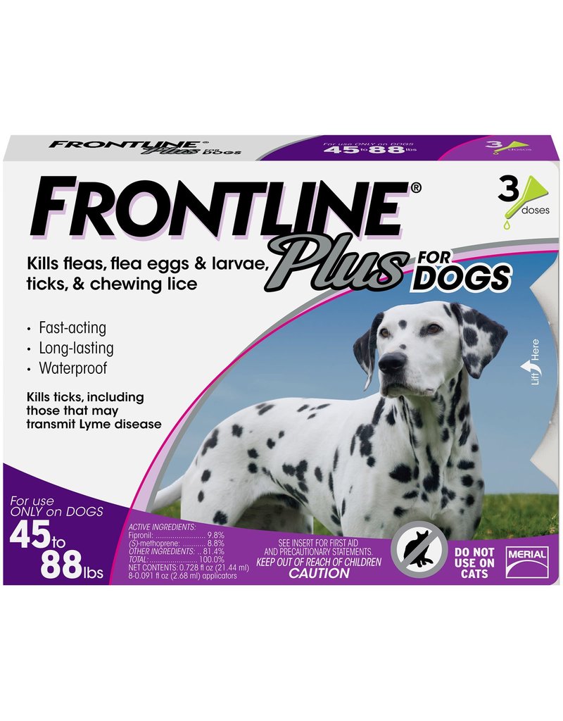 FRONTLINE PLUS for Dogs 45-88lb 3pk