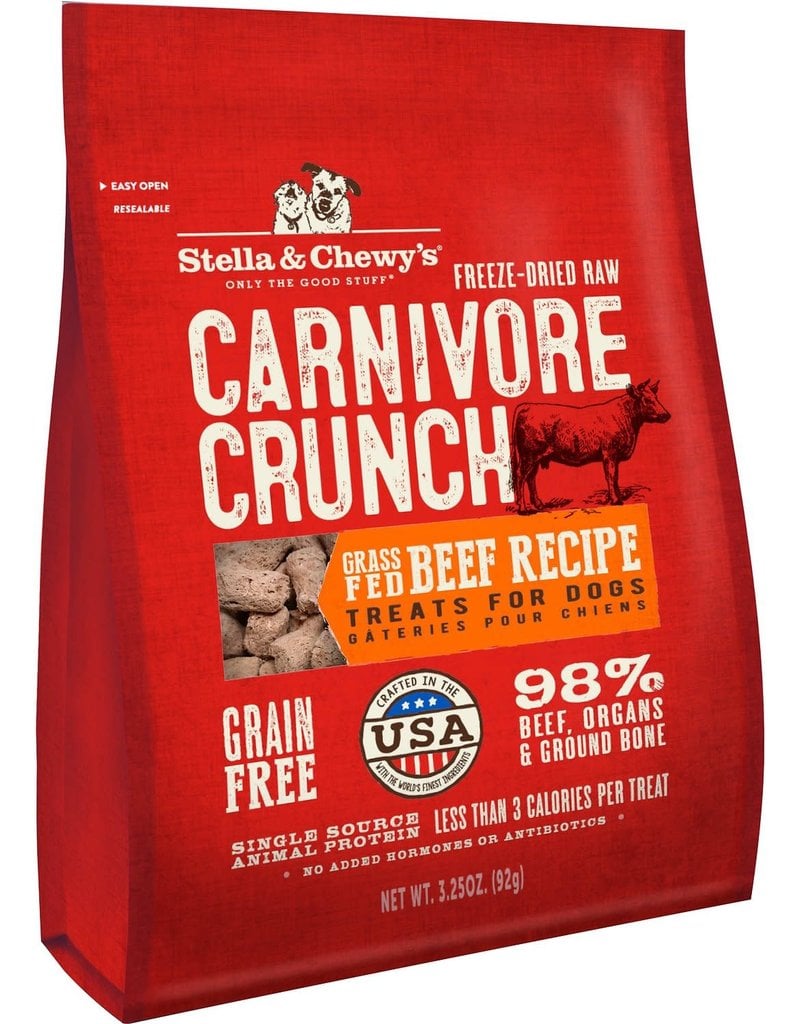 Stella & Chewys STELLA & CHEWY'S Beef Recipe Carnivore Crunch Dog & Cat Treats 3.25 oz.