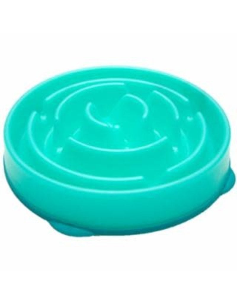 OUTWARD HOUND Fun Feeder Slo-Bowl - Teal - The Fish & Bone