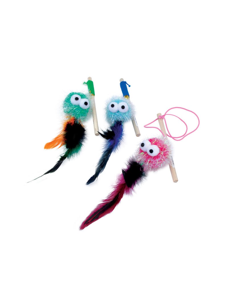 COASTAL PET PRODUCTS Turbo Monster Wand with Feathers Cat Toy