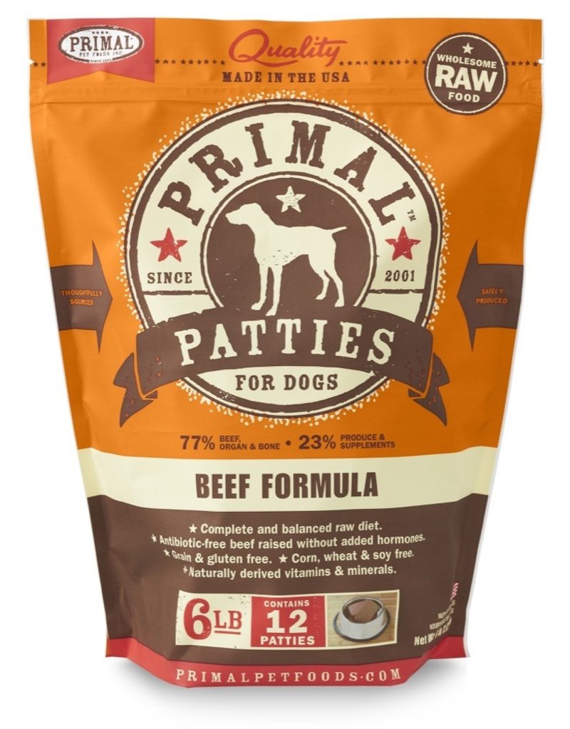Primal Pet Foods PRIMAL Raw Frozen Canine Beef Formula  6 lb.