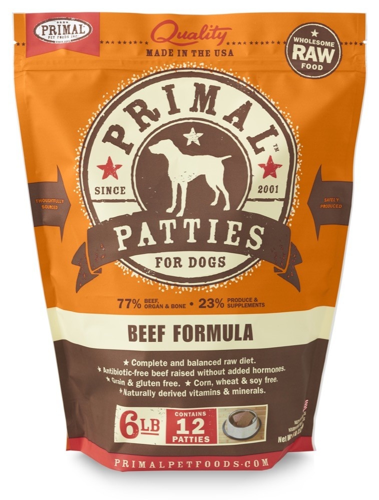 PRIMAL Raw Frozen Canine Beef Formula 6 lb. The Fish & Bone