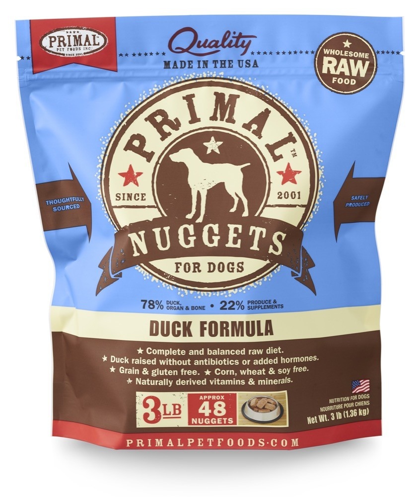 PRIMAL Raw Frozen Canine Duck Formula 3 lb. The Fish & Bone