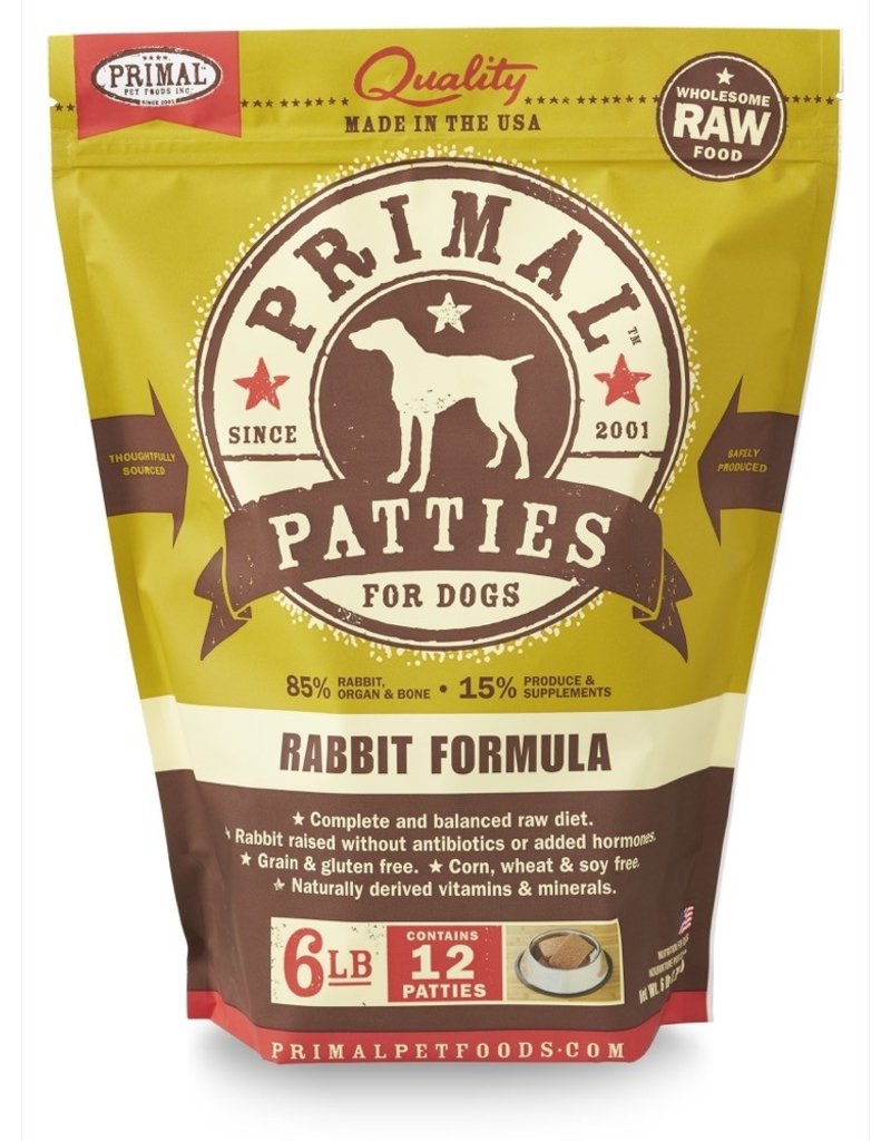 Primal Pet Foods PRIMAL Raw Frozen Canine Rabbit Formula  6 lb.