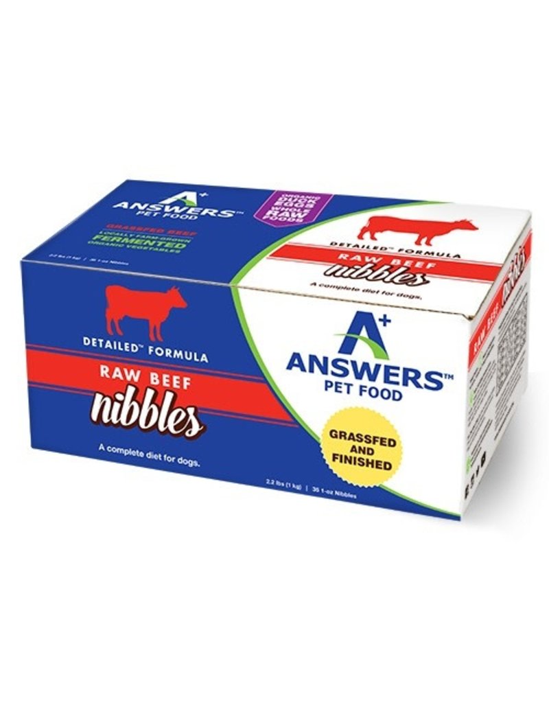 Answers ANSWERS Frozen Raw Canine Detailed Beef 2.2 lb Nibbles