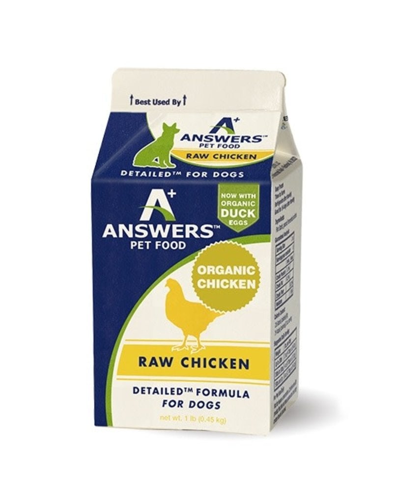 Answers ANSWERS Frozen Raw Canine Detailed Chicken