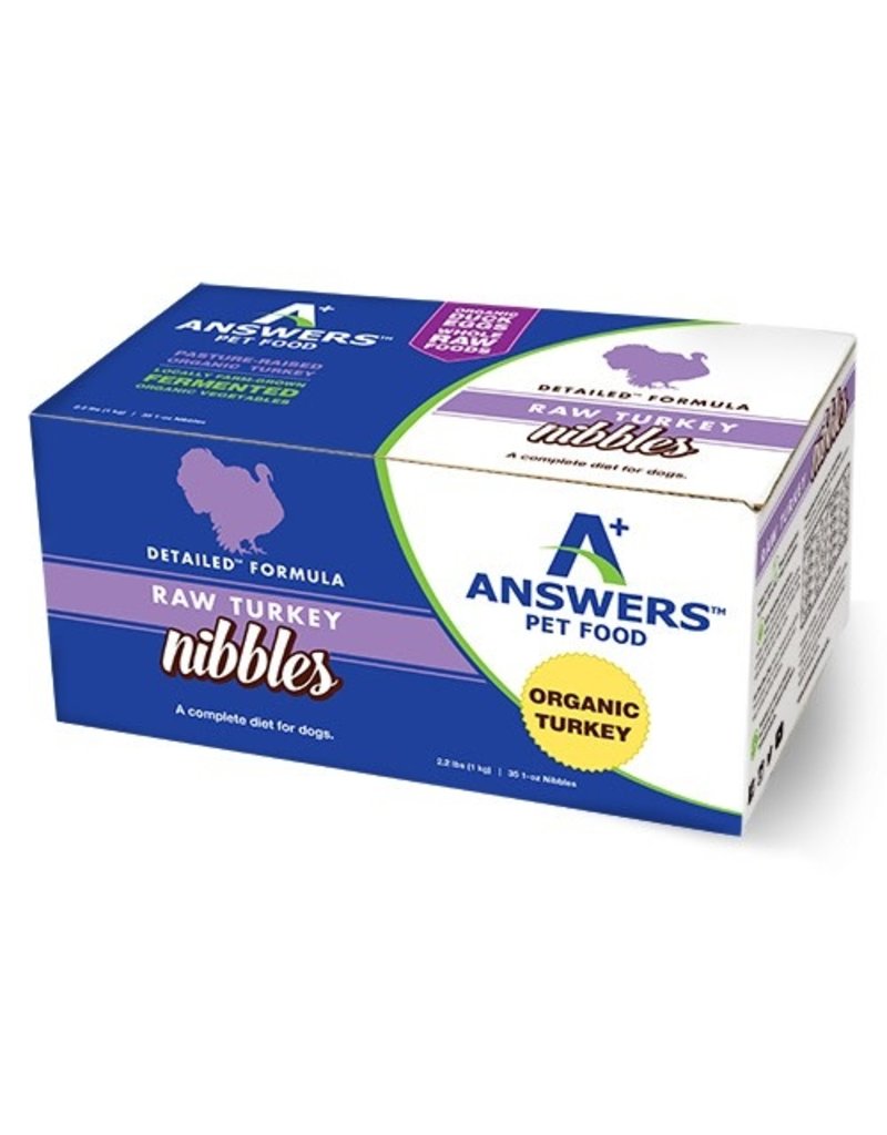 Answers ANSWERS Frozen Raw Canine Detailed Turkey 2.2 lb Nibbles