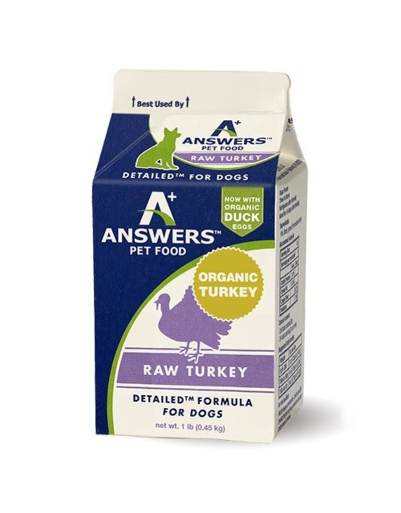 Answers Pet Food ANSWERS Frozen Raw Canine Detailed Turkey