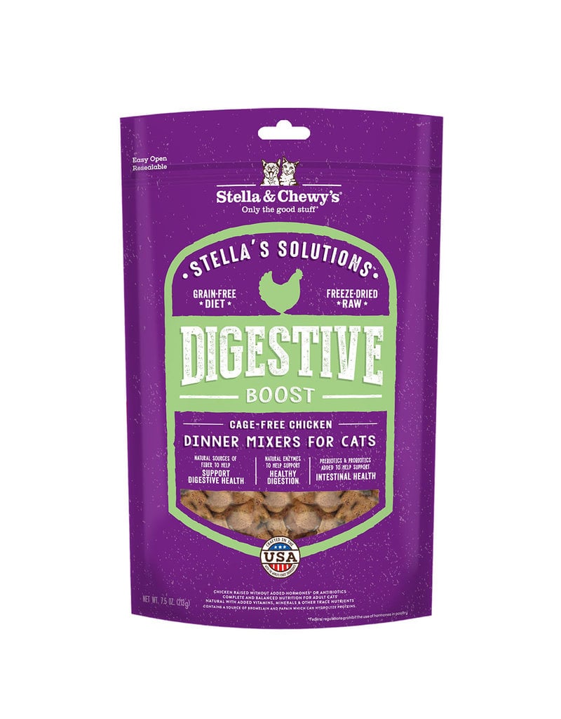Stella & Chewys STELLA'S SOLUTIONS Digestive Boost Cage-Free Chicken Dinner Mixers for Cats 7.5oz