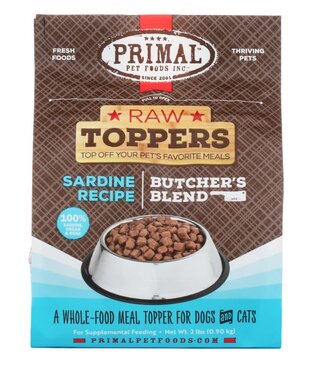 PRIMAL PET FOODS PRIMAL Raw Toppers Butcher's Blend Sardine Recipe 2lb