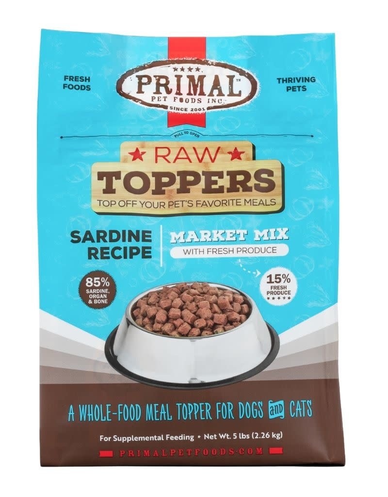 Primal Pet Foods PRIMAL Raw Toppers Market Mix Sardine Recipe 5lb