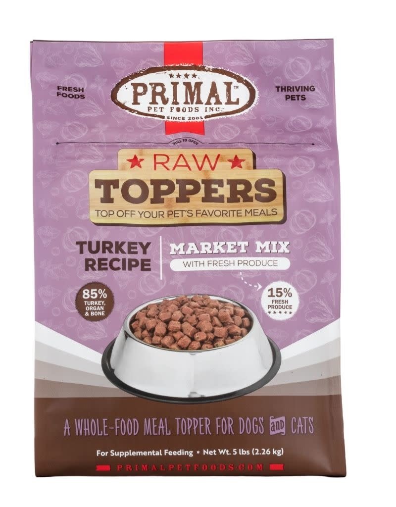 Primal Pet Foods PRIMAL Raw Toppers Market Mix Turkey Recipe 5lb
