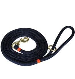THE BELTED COW THE BELTED COW Maine Dock Line Dog Lead in Navy with Orange Trim