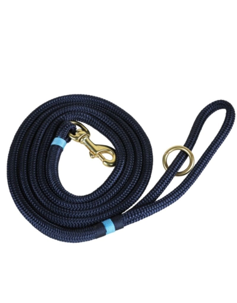 THE BELTED COW THE BELTED COW Maine Dock Line Dog Lead in Navy with Light Blue Trim