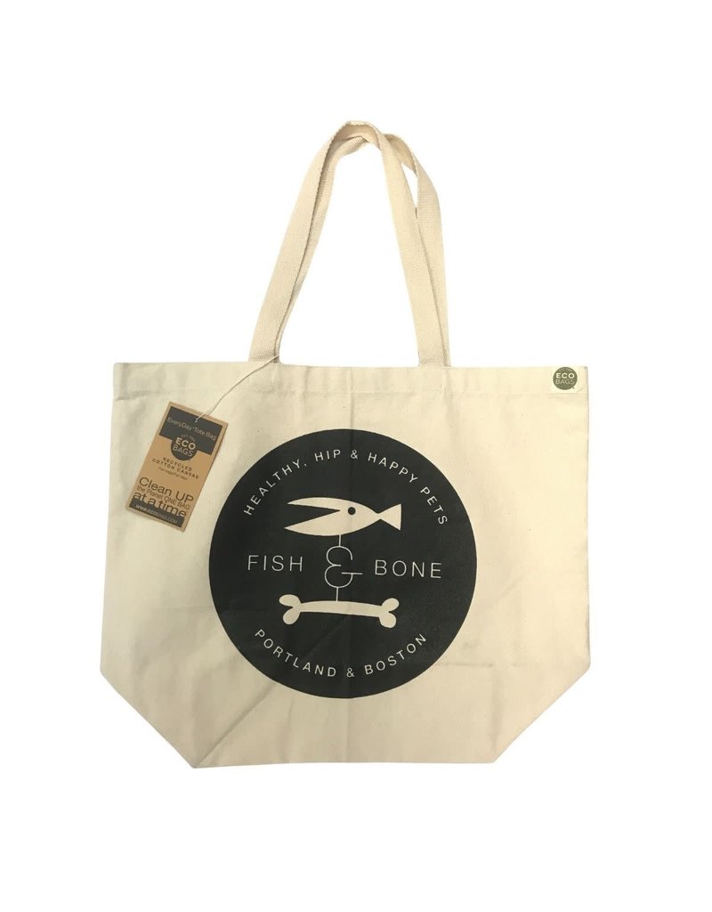 FISH & BONE FISH & BONE Logo Cotton Canvas Tote Bag