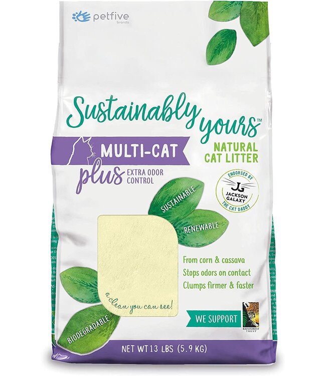 Sustainably Yours SUSTAINABLY YOURS Clumping Multi Cat PLUS Natural Cat Litter The Fish Bone