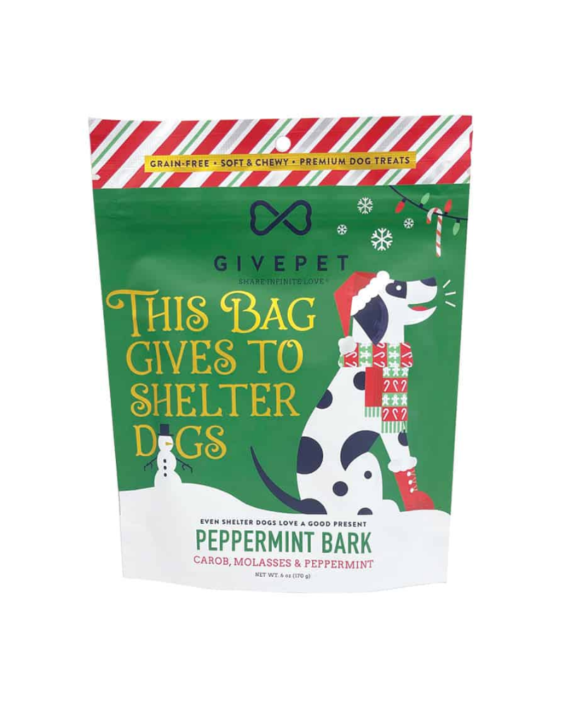 GivePet GIVEPET Holiday Grain Free Peppermint Bark Dog Treats 6OZ