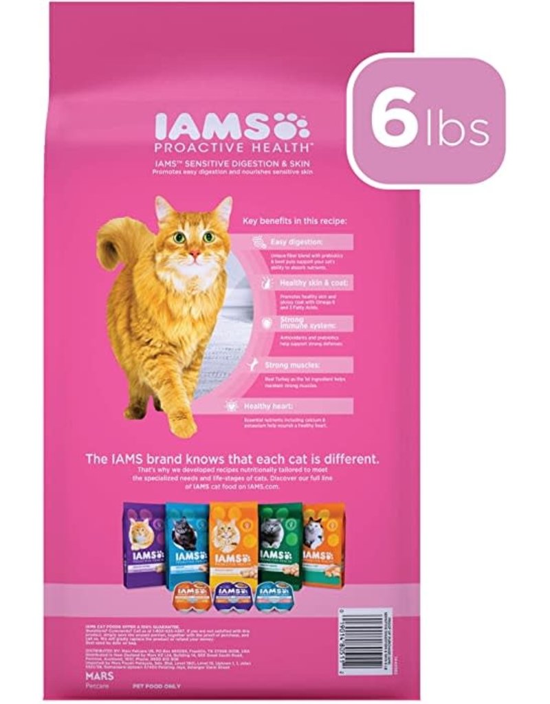 PURINA IAMS ProactiveProactive Health Sensitive Digestion and SkinDry Cat Food 6lb.