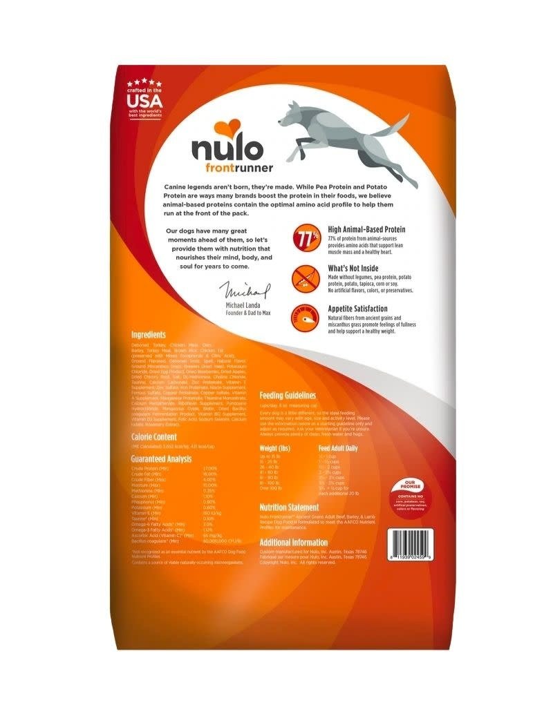 NULO NULO Frontrunner Dog Food Ancient Grains Turkey, Trout and Spelt Dry Dog Food