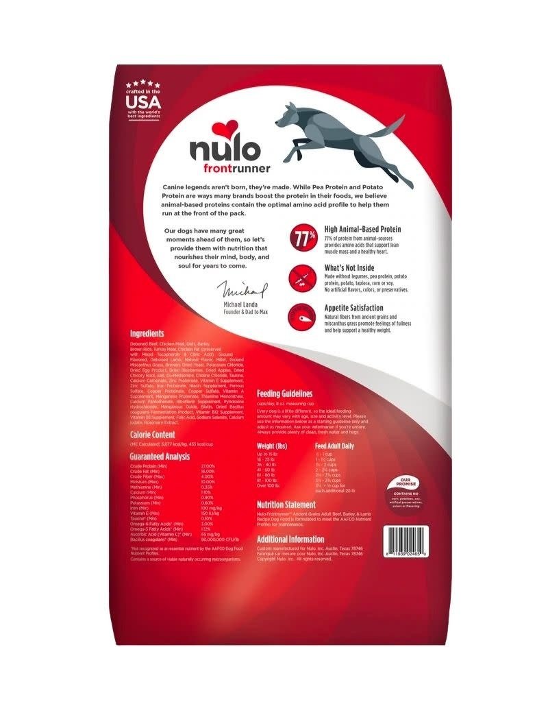 NULO NULO Frontrunner Dry Dog Food Ancient Grains Beef, Barley and Lamb