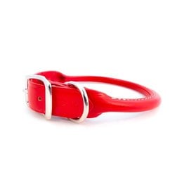 Auburn Leathercrafters Rolled Leather Collar Red