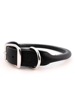 Auburn Leathercrafters Black Rolled Leather Collar