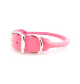Auburn Leathercrafters Pink Rolled Leather Collar