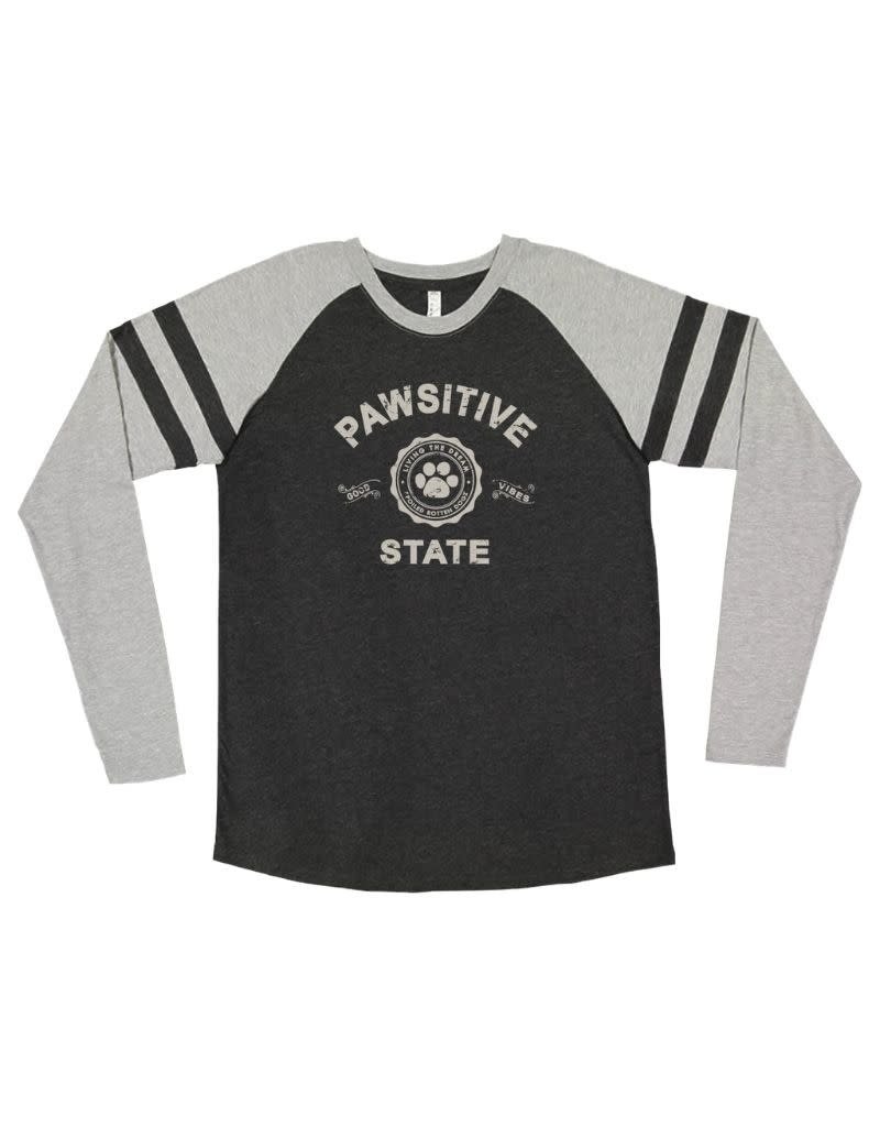 SPOILED ROTTEN DOGZ Pawsitive State Unisex Long Sleeve Varsity Shirt