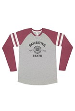 SPOILED ROTTEN DOGZ Pawsitive State Ladies V-Neck Long Sleeve Varsity Shirt