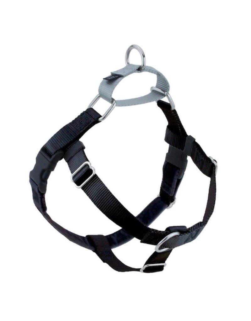 2HOUNDS DESIGN Freedom No-Pull Harness & Leash Black and Silver