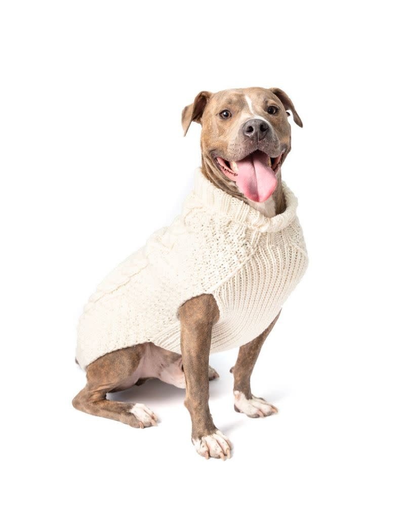 Chilly Dog Sweaters CHILLY DOG Wool Sweater Natural Cable