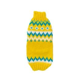 Chilly Dog Sweaters CHILLY DOG Electric Yellow Fairisle Sweater