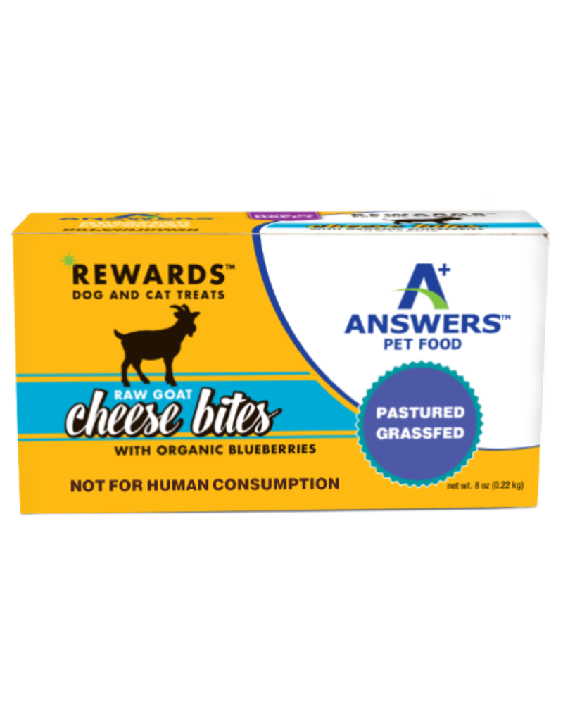 Answers Pet Food ANSWERS Frozen Raw Goat Cheese Bites with Organic Blueberries 8oz