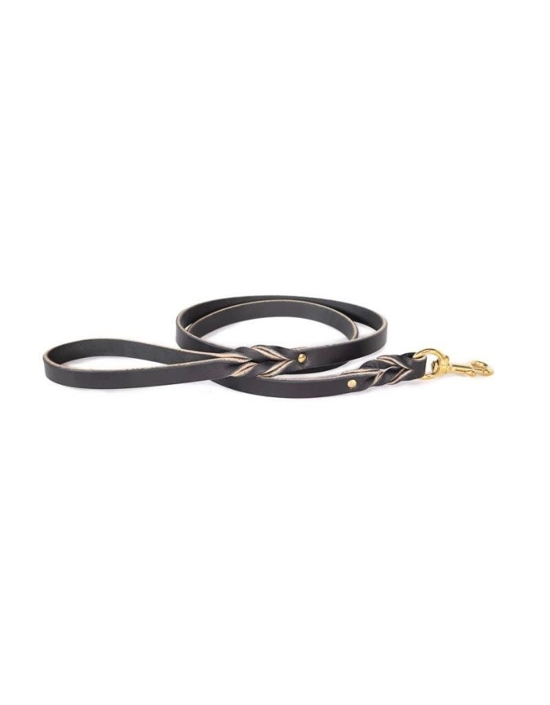 Auburn Leathercrafters Lake Country Basic Braided Leather Lead Black 3/4 x 5'