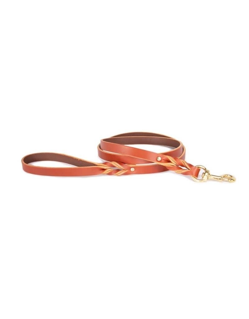 Auburn Leathercrafters Lake Country Basic Braided Leather Lead Tan 3/4 x 5'