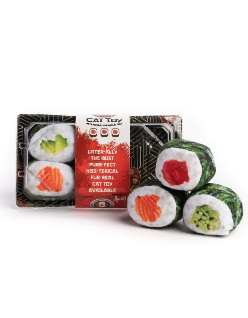 FabDog FABCAT Sushi Tray with 6 Sushi Rolls