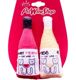 Apollo Peak DBA Pet Wine Shop PET WINE SHOP Pinot Meow + MosCATo Catnip Plush Pawty Cat Wines 2pk