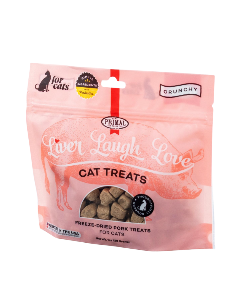 Primal Pet Foods !PRIMAL Cat Treats Liver Laugh Love Pork 1OZ