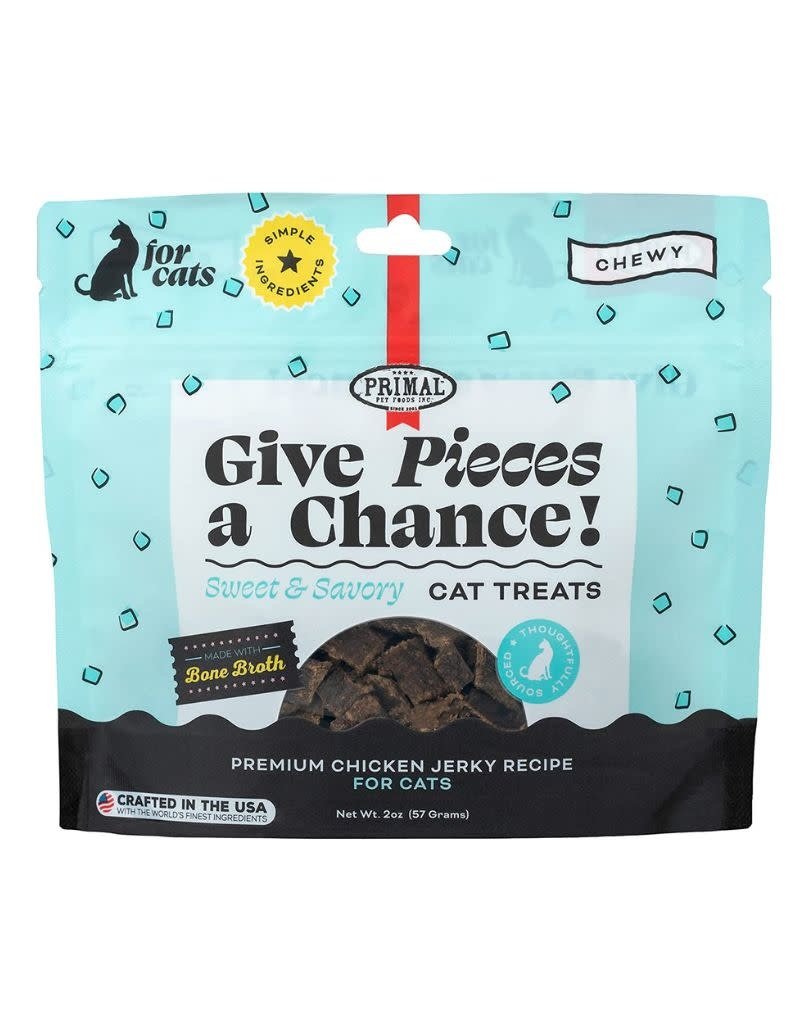 Primal Pet Foods !PRIMAL Feline Treats Give Pieces A Chance Chicken With Broth 2OZ