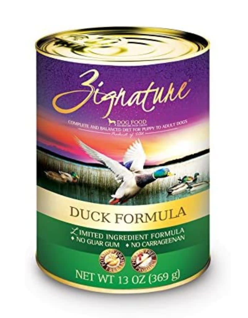 Zignature ZIGNATURE Duck Grain Free Potato Free Canned Dog Food Case 12 13oz The Fish Bone