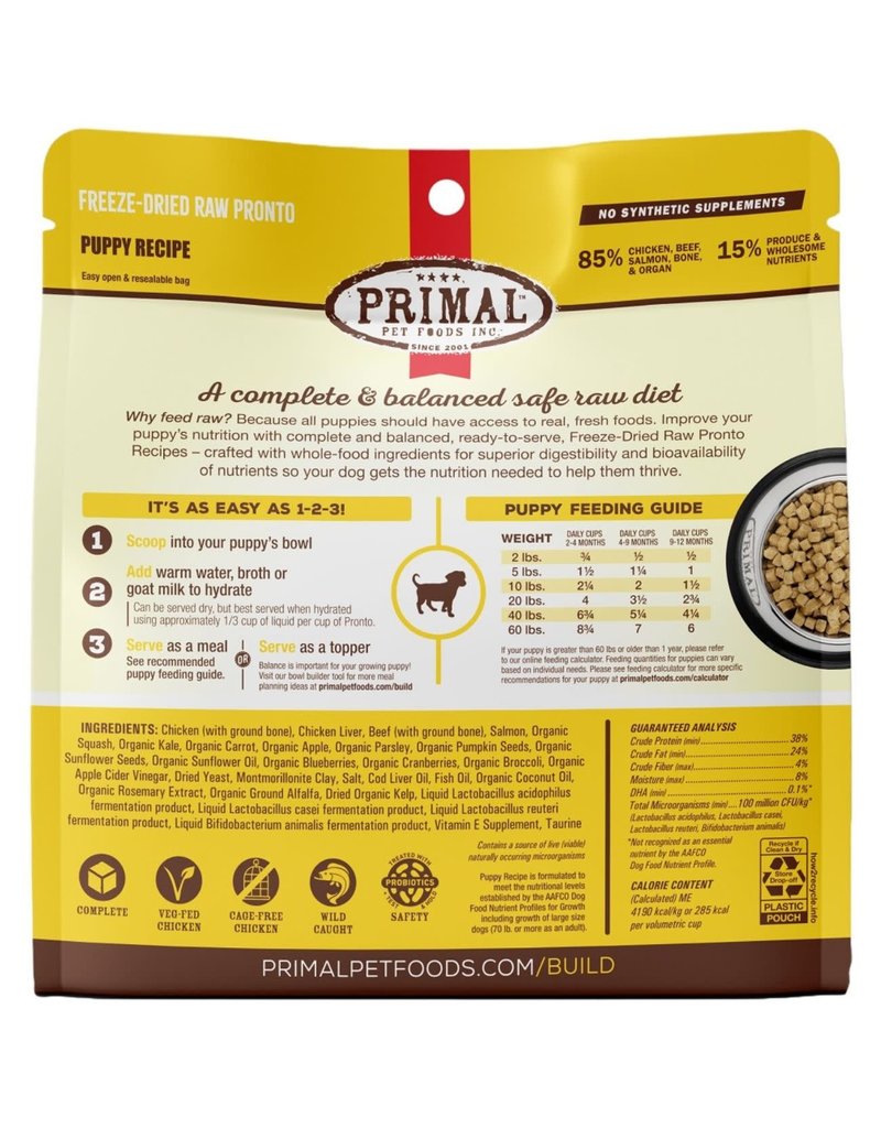 Primal Pet Foods PRIMAL Freezedried Pronto Dog Food Puppy Chicken and Salmon