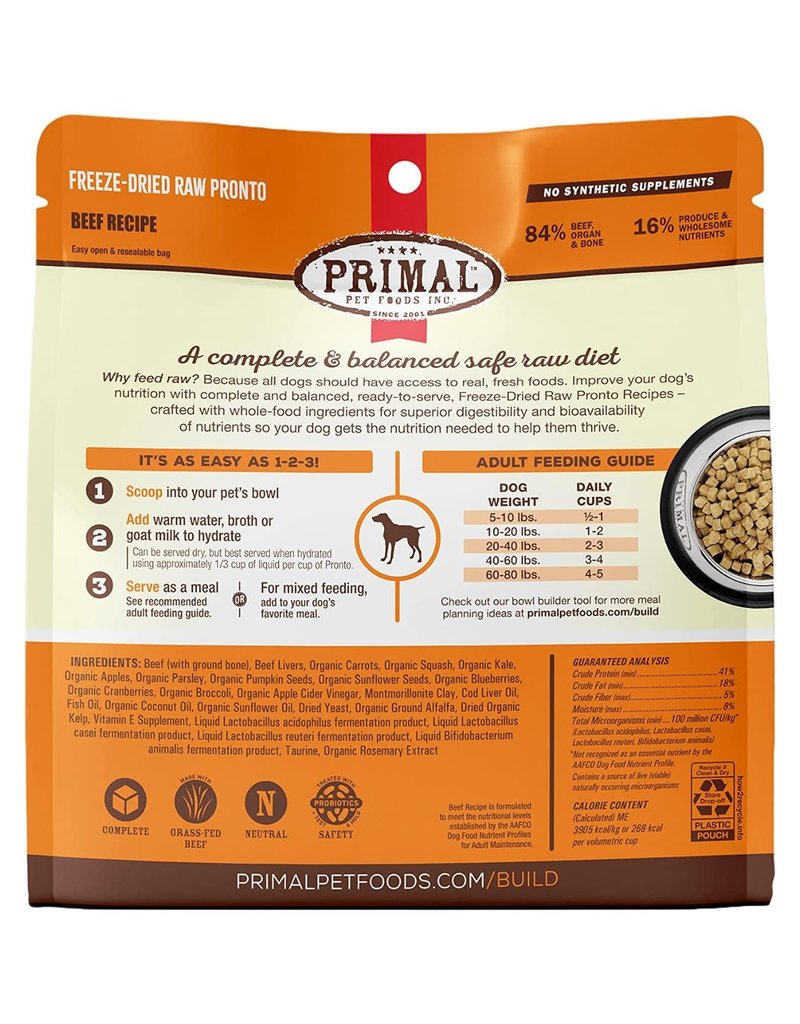 Primal Pet Foods PRIMAL Freezedried Pronto Dog Food Beef