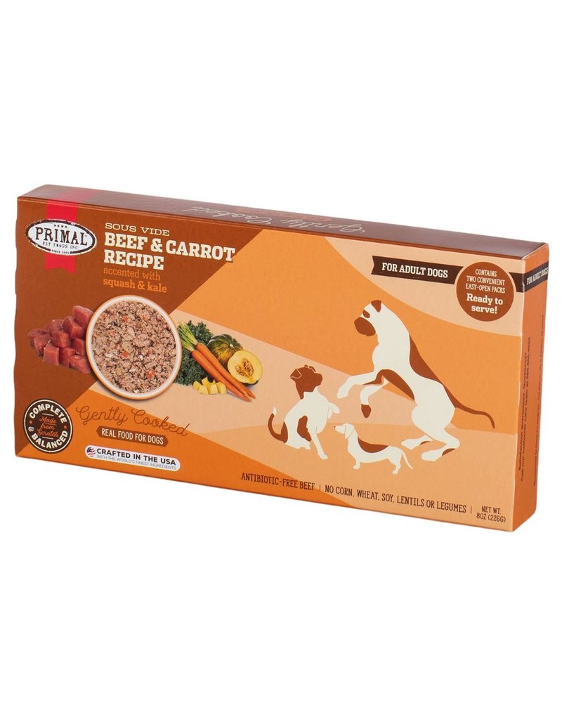Primal Pet Foods PRIMAL Gently Cooked Dog Food Beef and Carrot 8OZ