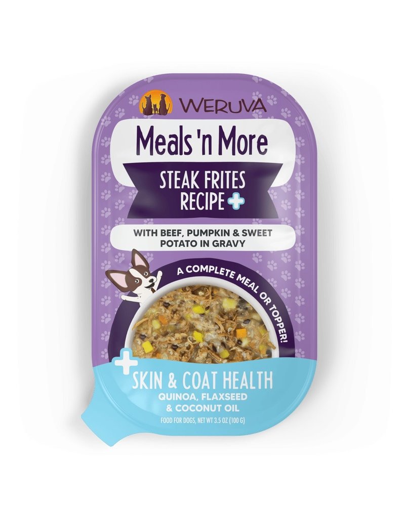 Weruva WERUVA Meals N More Dog Food Steak Frites Cups Case 12/3OZ