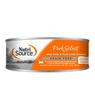 NUTRISOURCE NUTRISOURCE Cat Food Grain Free Pork and Pork Liver 5.5OZ CASE/12