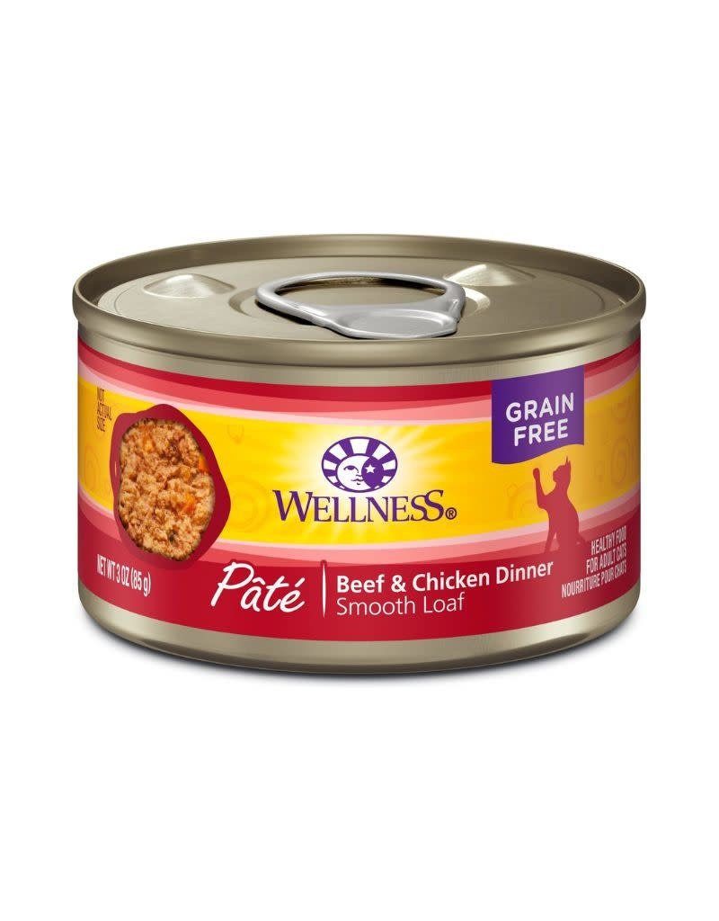 WellPet WELLNESS Beef and Chicken Canned Cat Food CASE